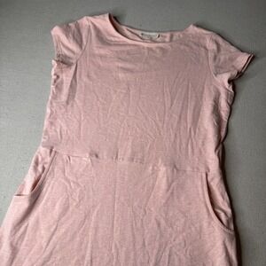 Synergy Organic Clothing Pink Heathered Short Sleeve Pocket T-Shirt Dress XL